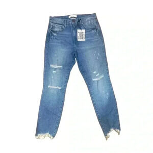 Pistola Distressed Cropped High Rise Jeans Medium Wash NWT 27